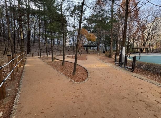 새롭게 단장한 용인특례시 기흥구 보정동에 있는 '큰솔근린공원 맨발길'