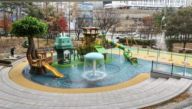 동백지구 늘찬근린공원 물놀이장 조성사업 현장 모습